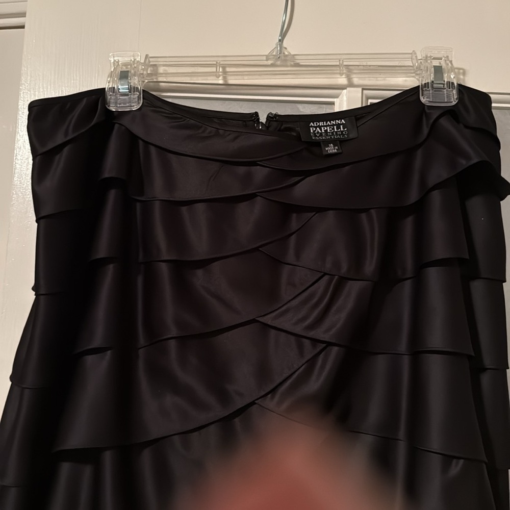 Adrianna Papell Evening Essentials Long Skirt Sz16 Black - Picture 3 of 5